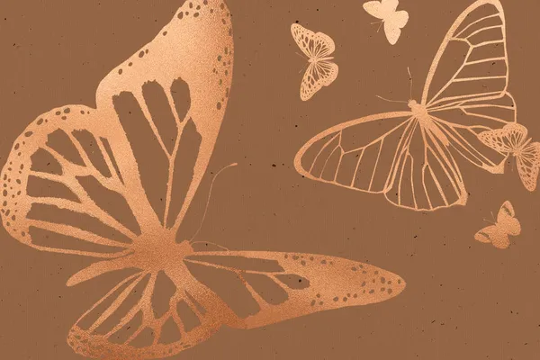 나비와 꽃으로 이루어진 실루엣 — 스톡 사진