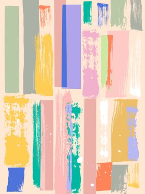 Kesme şekilleri ve fırça darbeleriyle renkli soyut arkaplan 