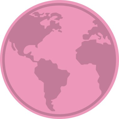 illustration of pink  planet earth
