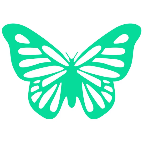 Green Butterfly Web Icon Simple Design — 스톡 사진