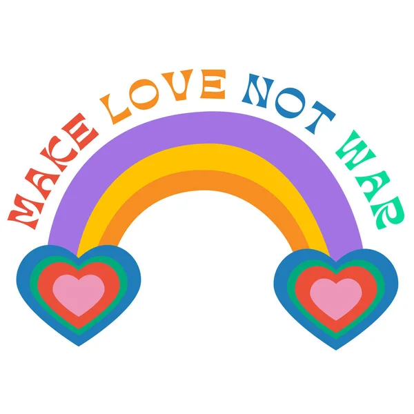 Rainbow Inscription Make Love War — Photo