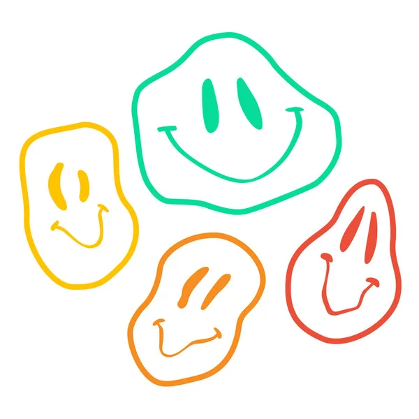 Smiling Funny Faces White Background — 스톡 사진