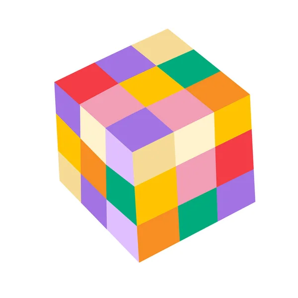 Cube Arc Ciel Coloré Isolé Sur Fond Blanc Illustration Vectorielle — Photo