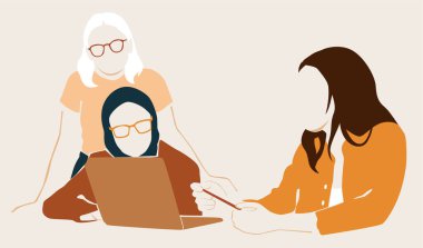 Sosyal İletişim Bağlantı Takım Çalışması Konseptiyle Tanışan İnsanlar, İş Arkadaşları Ofiste Birlikte Çalışıyor. İş Adamları Tasarımcıları Ekibi Beyin Fırtınası Toplantısı Ekibi. Takım çalışması ve organizasyon kavramı.