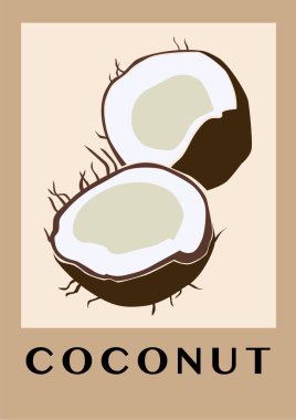 Pembe arka planda hindistan cevizi çizimi