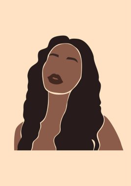 Saç stili tasarımı ve çizimi olan kadın. 