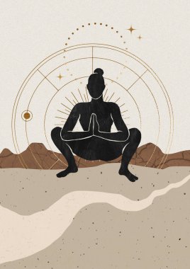 Meditasyon yapan bir kadının resmi