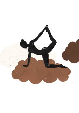 Beyaz arkaplanda yoga pozu