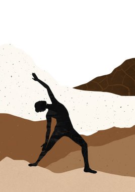 Sahildeki çölün silueti.