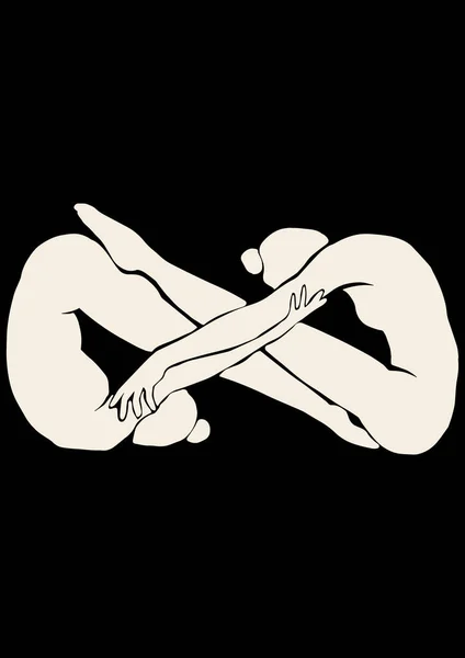 Ilustração Uma Mão Desenhada Uma Mulher Com Uma Escova — Fotografia de Stock