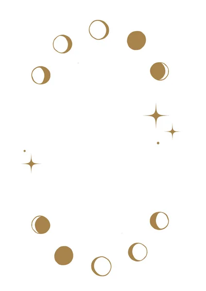 Estrellas Doradas Aisladas Sobre Fondo Blanco Ilustración — Foto de Stock