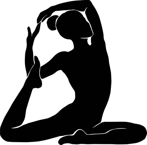 瑜伽姿势中女性的轮廓 — 图库照片