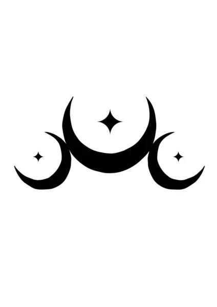 Чорно Білий Місяць Ізольований Дизайн Іконок — стокове фото