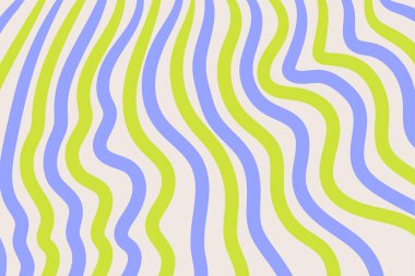 Çizgili ve geometrik desenlere sahip beyaz, parlak ve mavi renkli çizgilerin, çizgilerin ve eğrilerin soyut arkaplanı