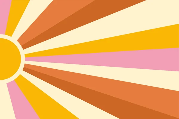 Retro Groovy Pattern Background 70S Sun Sunbeams Summer Texture — Stockfoto