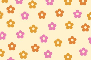 Soyut çiçeklerle kusursuz desen. vektör illüstrasyonu