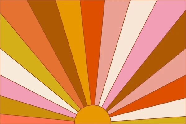Retro Groovy Pattern Background 70S Sun Sunbeams Summer Texture — Stockfoto