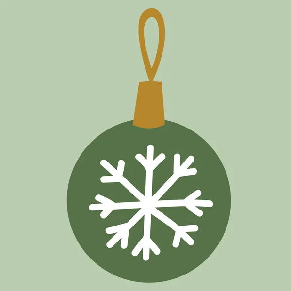 Icona Della Palla Natale Disegnata Mano Illustrazione Piatta Della Nuova — Vettoriale Stock