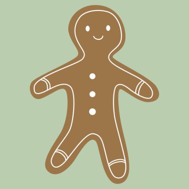 Zencefilli kurabiye karakterinin Noel vektör çizimi