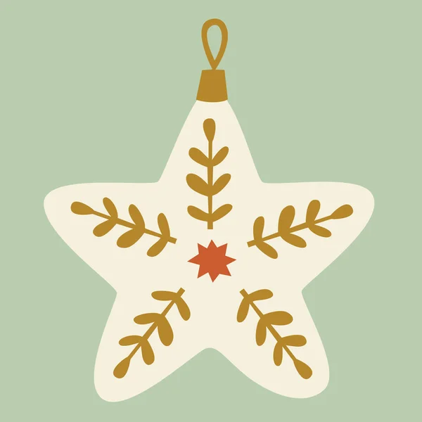 Estrella Navidad Con Patrón Copo Nieve Vector — Archivo Imágenes Vectoriales