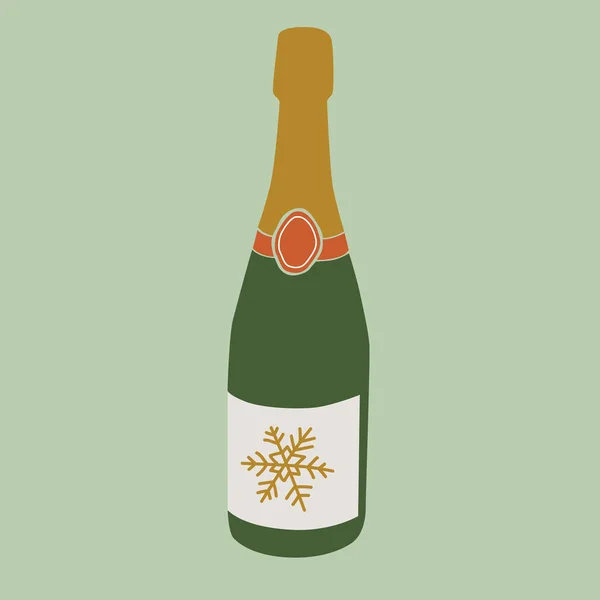 Icona Bottiglia Champagne Illustrazione Vettoriale — Foto Stock