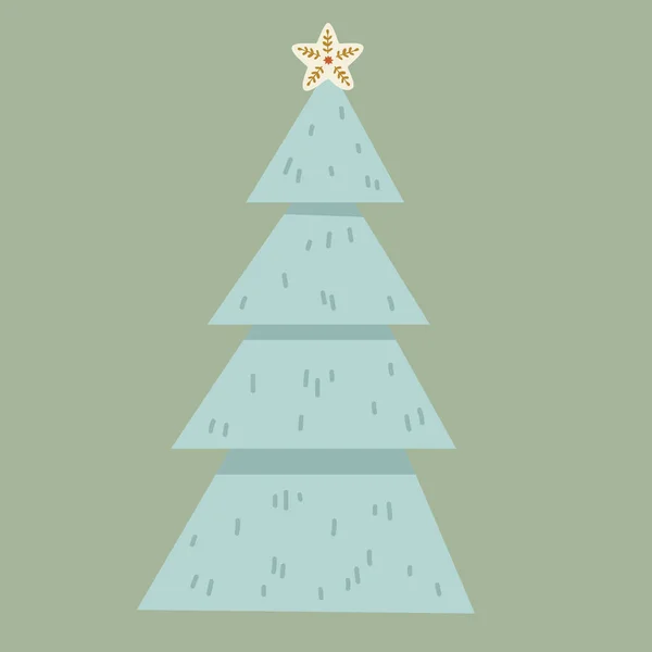 Ikona Vánočního Stromu Plochá Ilustrace Vektoru Jedle Pro Web — Stock fotografie