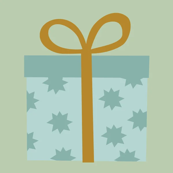 Χειροποίητο Κουτί Δώρου Κορδέλα Εικονογράφηση Διάνυσμα Τόξο Δώρο Χριστουγέννων — Διανυσματικό Αρχείο