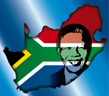 Mandela south africa symbol and flag clipart