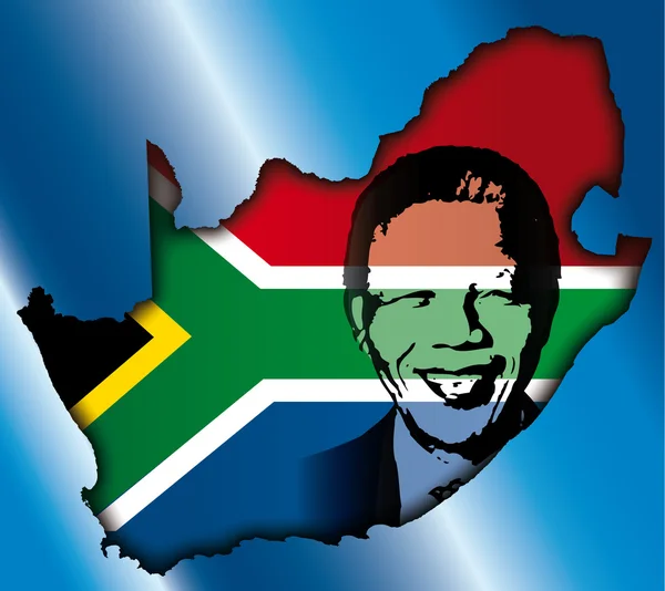 Mandela south africa symbol and flag — Stock Photo, Image