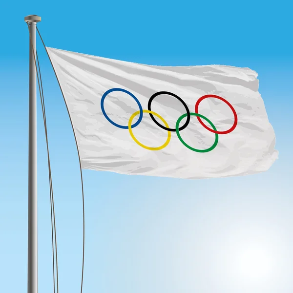 Olympiska flaggan — Stockfoto