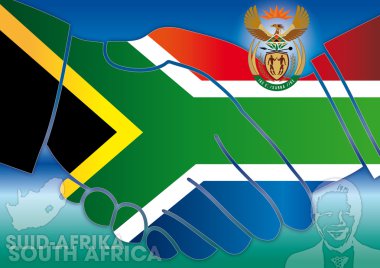 South africa symbols and flag clipart