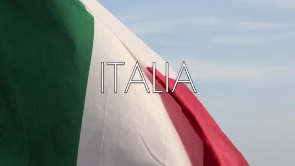 Bandera de Italia — Vídeo de stock
