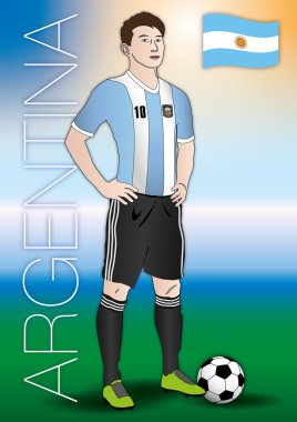 Arjantin futbol oyuncusu üniforma ile