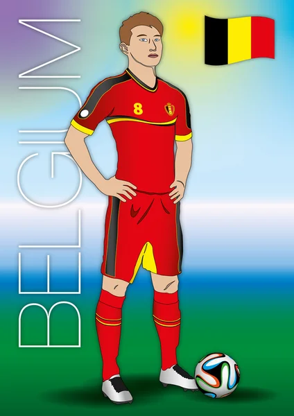 Belgio calciatore con uniforme — Vettoriale Stock