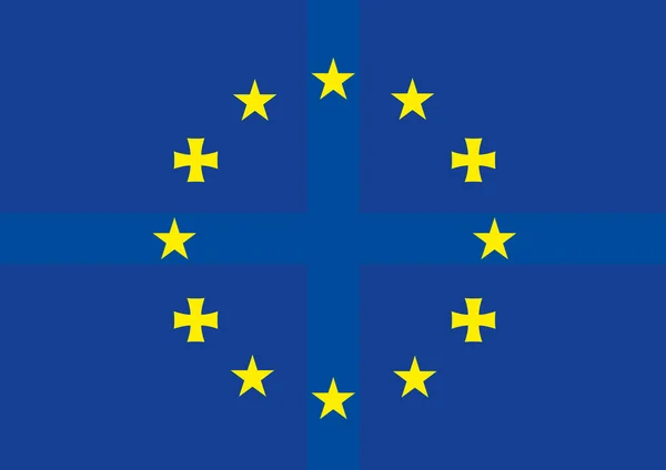 Unii Europejskiej i symbole Gruzji — Stock Vector
