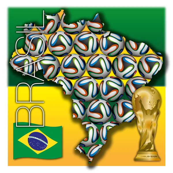 Brasilien fotboll 2014 — Stock vektor