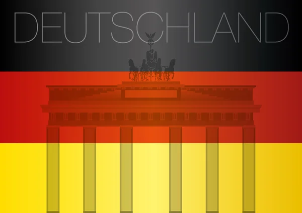 Brandenburger Tor och Tysklands flagga — Stock vektor