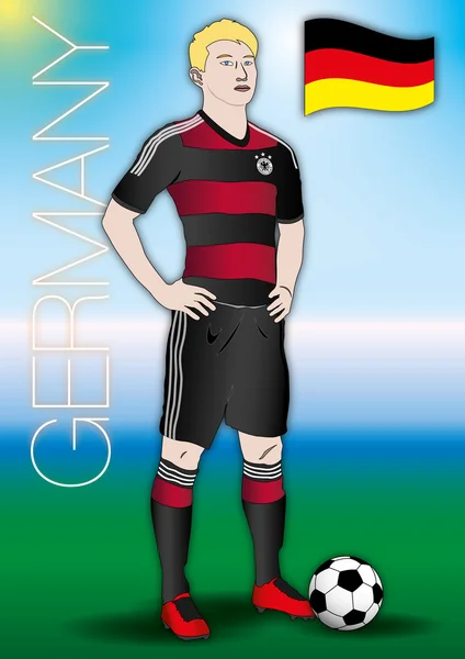 독일 축구 축구 선수 유니폼 2014 — 스톡 벡터