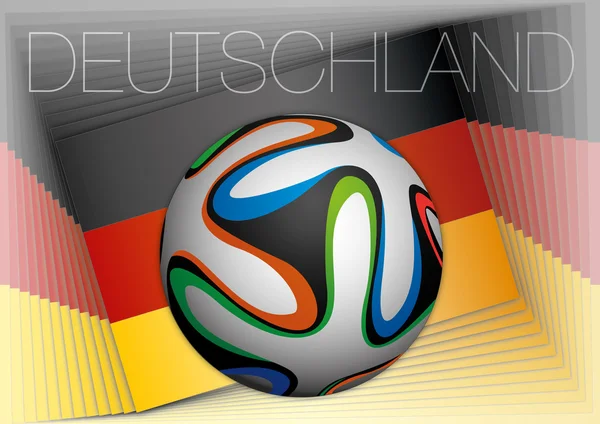 Allemagne drapeau et ballon de football — Image vectorielle