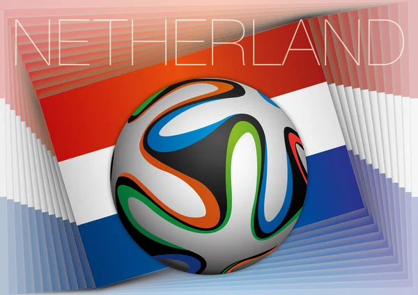 Bendera Belanda dengan bola sepak - Stok Vektor
