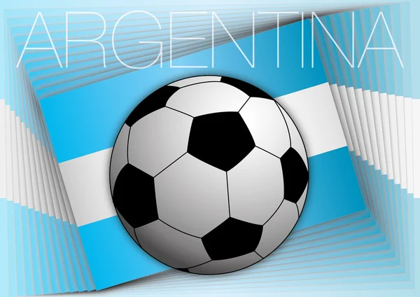 Flang de Argentina y balón de fútbol — Vector de stock