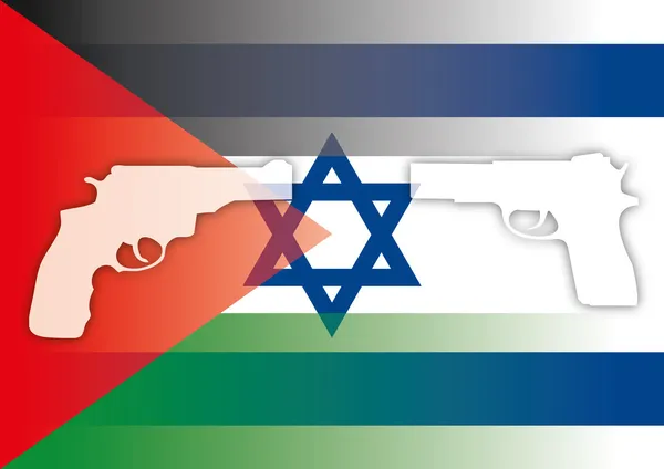 イスラエル共和国パレスチナの旗 — ストック写真