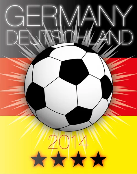 Deutschland-Fahne und Ball 2014 — Stockvektor