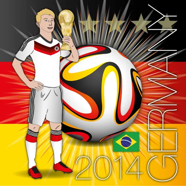 Německo vlajky a fotbalový míč — Stockový vektor