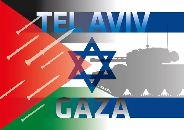 Palestina Bandiere israeliane — Vettoriale Stock