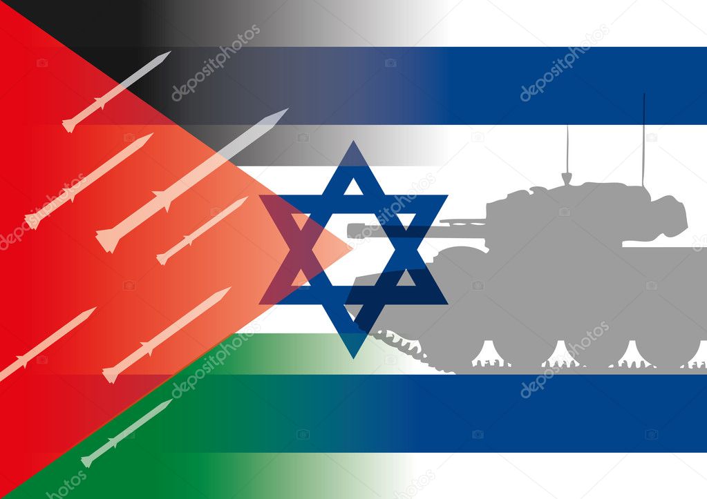 Israel palestine flags
