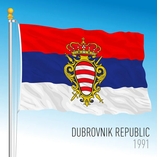 Dubrovnická Republika Historická Vlajka Chorvatsko Evropa 1991 — Stockový vektor