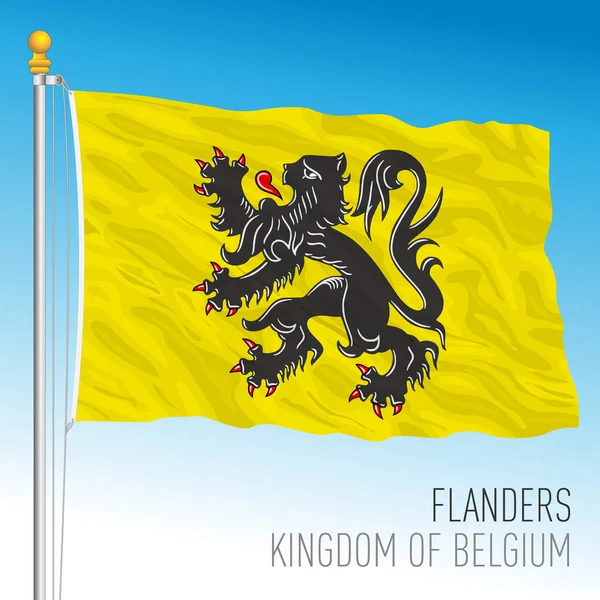 Flanders Regional Flag Kingdom Belgium Vector Illustration — 스톡 벡터