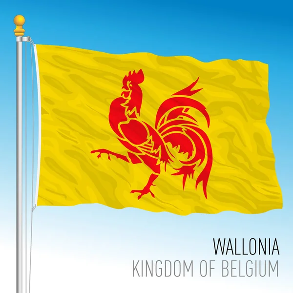 Drapeau Régional Wallonie Royaume Belgique Illustration Vectorielle — Image vectorielle