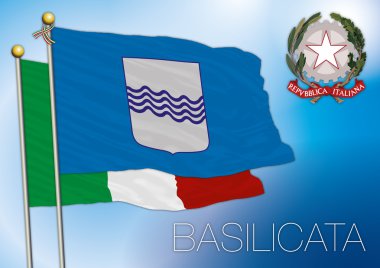 Basilicata regional flag, italy clipart